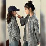 New Elegant Family Look Clothing Mother and Daughter Father Son Plaid Shirt Long Sleeve Blouse Fashion Family Matching Outfit - Mein Shop