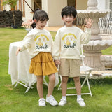 Family Matching Clothes Sets for Couple Mother and Daughter Tops Skirts Two Piece Outfits Father and Son Sweatshirts Shorts Suit - Mein Shop