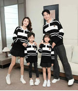 Sweater for The Whole Family Polo Knit Tops Fashion Mom and Daughter Child Girl Matching Jumper Dad and Son Baby Boy Knitwear