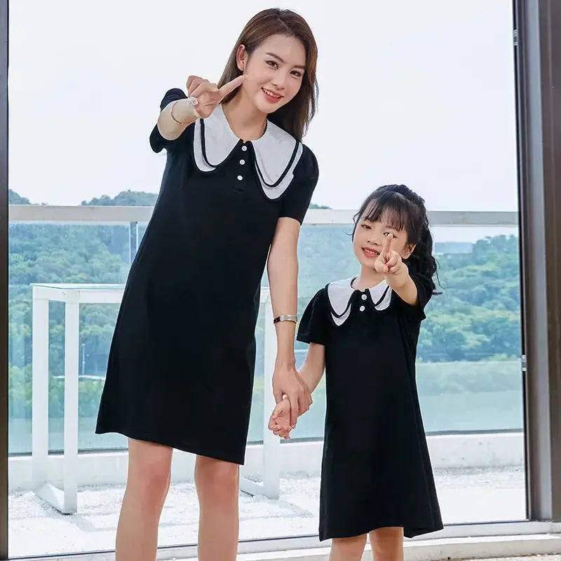 Coordinated Outfits for Family Matching Clothes Mother and Daughter Black Dress Father and Son Kid Shirt Outfits Dad Child Sets - Mein Shop