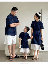 Family Matching Clothes Boy Girl Outfit Set Father and Son Shirt Shorts Suit Mother and Daughter Dress Same Girl Blouse Dress - Mein Shop