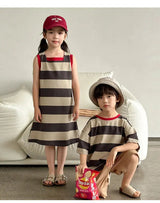 Family Matching Couple Look Clothing Fashion Mom Daughter Sleeveless Dress Dad Son T Shirts Shorts Korean Sister Brother Outfits Mein Shop
