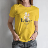 Women's Short-Sleeve T-Shirt Floral Inspirational Quote Print in Handwritten Style Ideal for Spring and Summer - Mein Shop