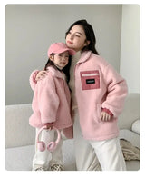Family Thick Mother Children Suit Warm Winter Korean Fashion Women Daughter Son Matching Coat Baby Clothes Zipper Sets Jacket - Mein Shop