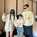 Family Sweatshirts Fashion Father Mother and Children Tops Korean Mom Dad and Daughter Son Matching Clothes Baby Toddler Romper Mein Shop