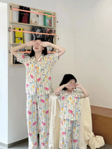 Family Pijama Set Mother and Daughter Matching Sleepwear Suit Mom and Baby Girl Same Home Clothes Mommy and Me Nightgown Outfits - Mein Shop