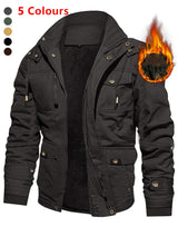 Men'S Thickened Warm Mid-Length Heavyweight Jacket with Detachable Hood - Multiple Zippered Pockets, Casual Outdoor Workwear, Polyester Lined, Button-Up Front, Regular Fit for Cold Weather, Winter Outerwear | Functional Desig