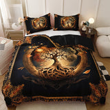 2/3pcs Tree of Life Mystical Universe Four Seasons Duvet Cover Set, 1 Duvet Cover + 1/2 Pillowcases (No Insert), High-Definition Print for All Seasons, Home & Dorm, Cozy Bedding, Bedroom Set, Universe Theme, Mystical Design,