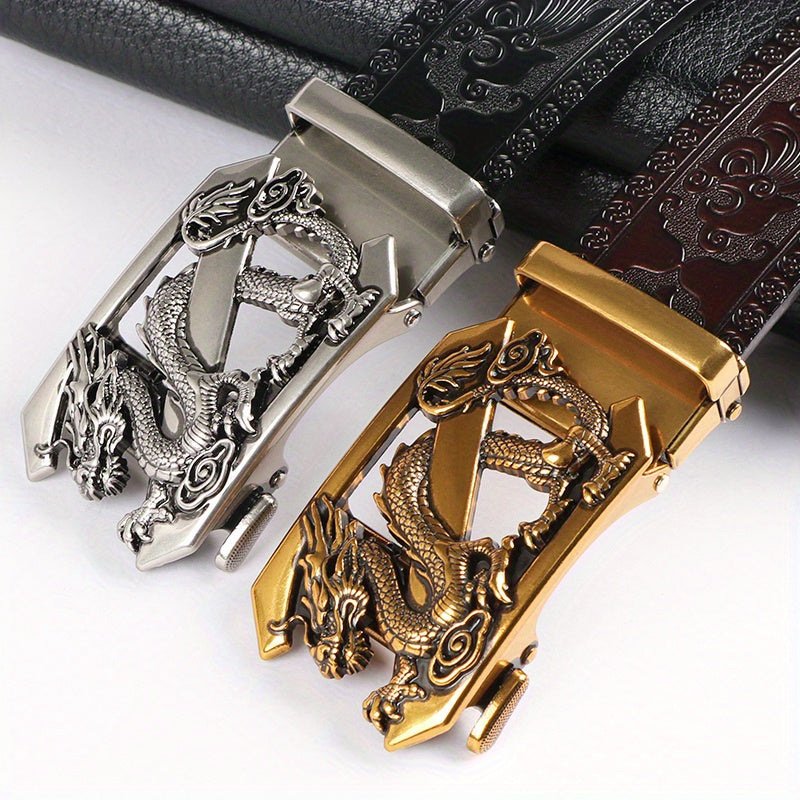 2pcs Men'S Genuine Leather Belts - Automatic Buckle, Black & Brown, Casual Jeans & Pants Belts, Durable & Stylish, Perfect Gift for Men, Everyday Comfort, Stylish Accessory, Sophisticated Design, Highquality Craftsmanship, Be