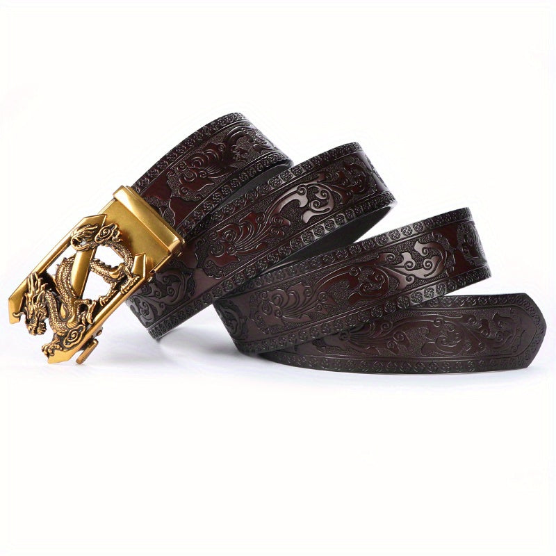 2pcs Men'S Genuine Leather Belts - Automatic Buckle, Black & Brown, Casual Jeans & Pants Belts, Durable & Stylish, Perfect Gift for Men, Everyday Comfort, Stylish Accessory, Sophisticated Design, Highquality Craftsmanship, Be