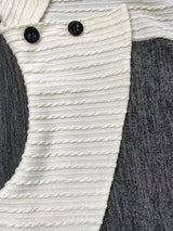 Women's Elegant Long Sleeve Top - Contrast Color Block Design with Asymmetrical Hem, Stretchy Mid-Weight Fabric & Machine Washable, All-Season Versatile Casual to Dressy Wear