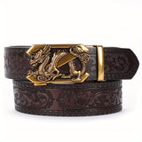 2pcs Men'S Genuine Leather Belts - Automatic Buckle, Black & Brown, Casual Jeans & Pants Belts, Durable & Stylish, Perfect Gift for Men, Everyday Comfort, Stylish Accessory, Sophisticated Design, Highquality Craftsmanship, Be