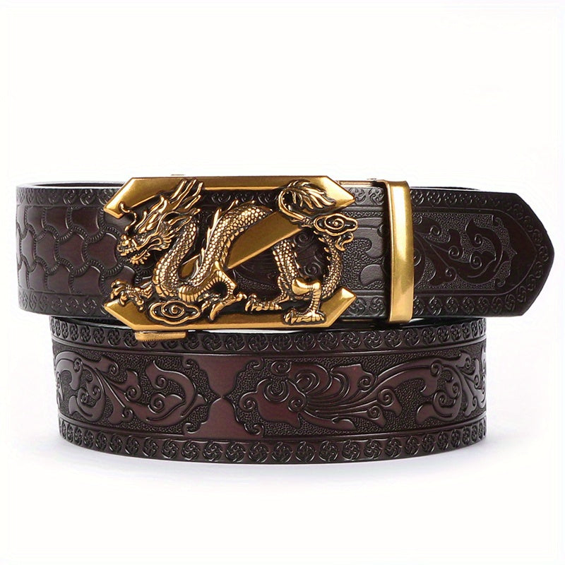 2pcs Men'S Genuine Leather Belts - Automatic Buckle, Black & Brown, Casual Jeans & Pants Belts, Durable & Stylish, Perfect Gift for Men, Everyday Comfort, Stylish Accessory, Sophisticated Design, Highquality Craftsmanship, Be