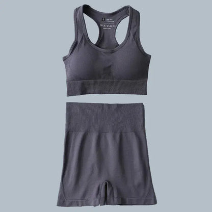 High Waist Elastic Seamless Yoga Wear Women Fitness Clothes Gym Clothing Workout Set Long Sleeve Crop Top Leggings Sports Suit - Mein Shop
