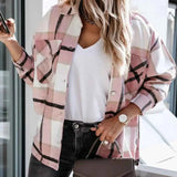 Shirts For Women Plaid Long Sleeve Button Up Shirt Collared Tops And Blouse 2024 Autumn Spring Fashion Loose Casual Black White