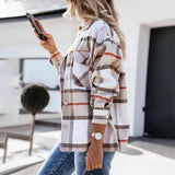 Shirts For Women Plaid Long Sleeve Button Up Shirt Collared Tops And Blouse 2024 Autumn Spring Fashion Loose Casual Black White