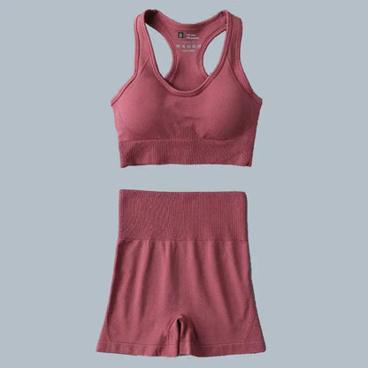High Waist Elastic Seamless Yoga Wear Women Fitness Clothes Gym Clothing Workout Set Long Sleeve Crop Top Leggings Sports Suit - Mein Shop