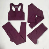 High Waist Elastic Seamless Yoga Wear Women Fitness Clothes Gym Clothing Workout Set Long Sleeve Crop Top Leggings Sports Suit - Mein Shop