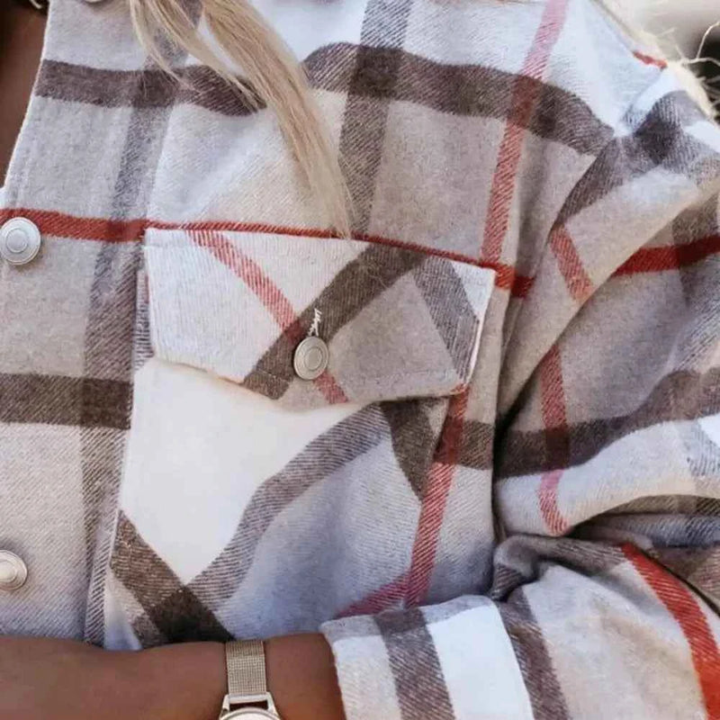 Shirts For Women Plaid Long Sleeve Button Up Shirt Collared Tops And Blouse 2024 Autumn Spring Fashion Loose Casual Black White