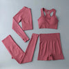 High Waist Elastic Seamless Yoga Wear Women Fitness Clothes Gym Clothing Workout Set Long Sleeve Crop Top Leggings Sports Suit - Mein Shop
