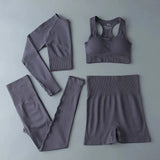 High Waist Elastic Seamless Yoga Wear Women Fitness Clothes Gym Clothing Workout Set Long Sleeve Crop Top Leggings Sports Suit - Mein Shop