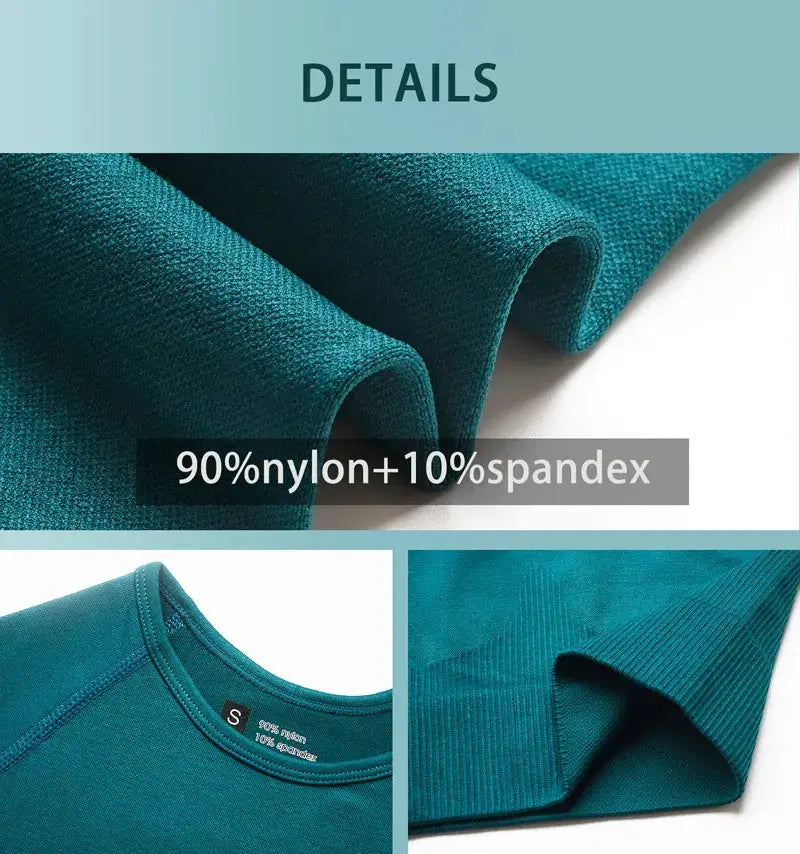 High Waist Elastic Seamless Yoga Wear Women Fitness Clothes Gym Clothing Workout Set Long Sleeve Crop Top Leggings Sports Suit - Mein Shop