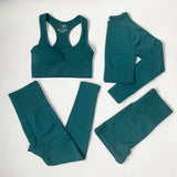 High Waist Elastic Seamless Yoga Wear Women Fitness Clothes Gym Clothing Workout Set Long Sleeve Crop Top Leggings Sports Suit - Mein Shop