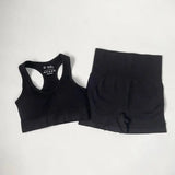 High Waist Elastic Seamless Yoga Wear Women Fitness Clothes Gym Clothing Workout Set Long Sleeve Crop Top Leggings Sports Suit - Mein Shop