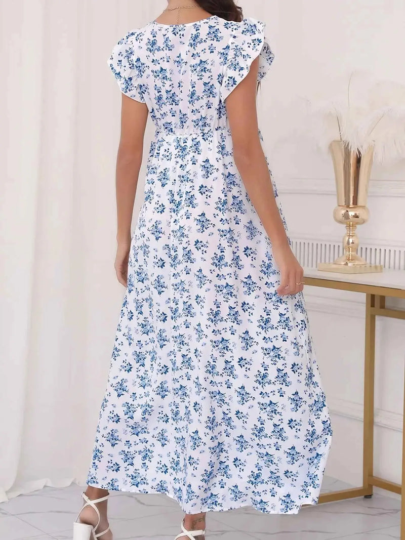 Pregnancy Woman Dress Summer Printed Korean Version Loose Pregnant Blue Dress Beach Holiday Dress For Pregnant Photo Shoot