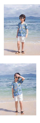 Beach Ware Clothes for Family Vacation 2025 Dad and Son Matching Shirts Oufits Sea Mom Daughter Equal Dresses Women Sexy Dress