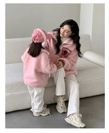 Family Thick Mother Children Suit Warm Winter Korean Fashion Women Daughter Son Matching Coat Baby Clothes  Zipper Sets Jacket - Mein Shop