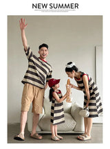 Family Matching Couple Look Clothing Fashion Mom Daughter Sleeveless Dress Dad Son T Shirts Shorts Korean Sister Brother Outfits Mein Shop