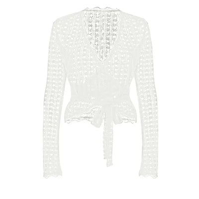 Women's T-shirt New Autumn Club Party Sexy Lace Tees Streetwear Fashion Long Sleeves T-shirt Lady Versatile Casual Slim Clothing - Mein Shop