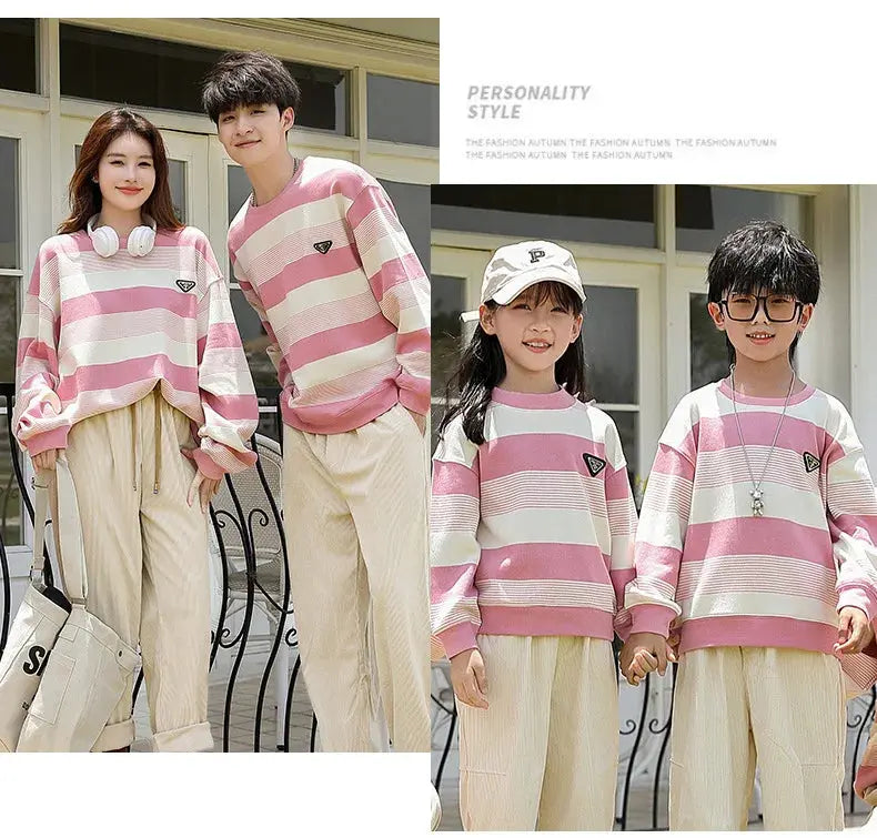 Family Couple Sweatshirts Matching Set Fashion Autumn Father Mother and Son Daughter Clothes Korean Parents and Children Outfits - Mein Shop