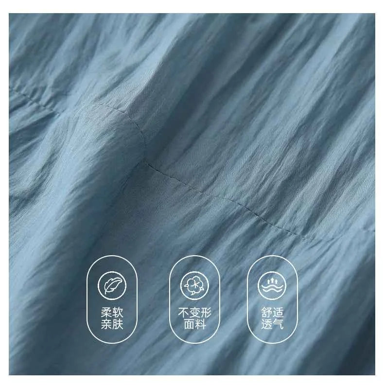 Family Matching Clothes for Brother Sister Mom Daughter Blue Dress Dad Son Clothing Korean Children Two Piece Set Couples Outfit