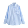 Women's Striped Blouse Multicolored Shirt Office Female's Top 2024 Summer Solid Shirt Elegant Comfortable Loose Fitting Shirts - Mein Shop