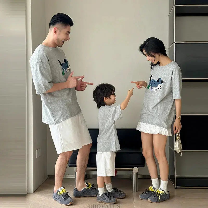 Family Clothing Set Tshirt Shorts Skirt Suit Set Family Look Fashion Mother Father Baby Boy Girl Clothes Family Matching Outfits
