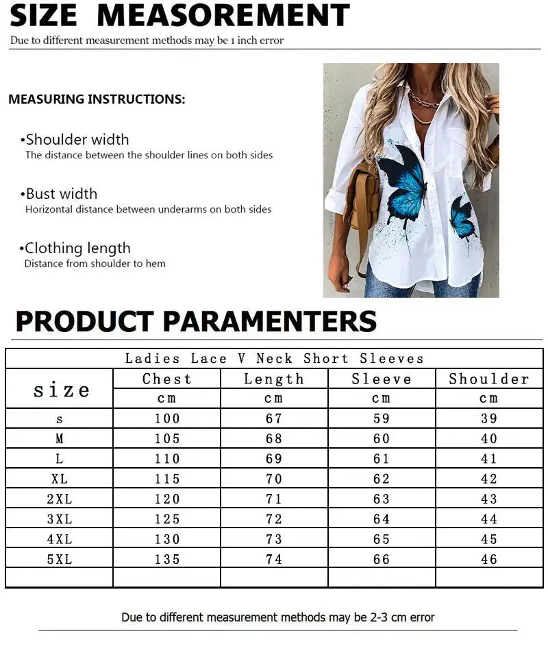 Women'S Shirt Elegant Evening Gown Women'S Plus-Size Lapel Button-Down Long-Sleeved Top Summer Fashion Hawaiian Vacation Shirt - Mein Shop