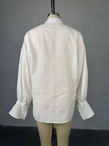 Fashion White Shirts Women Long Sleeve Oversize Blouse 2025 New Spring Summer Basic Tops Cotton Chic Shirt for Women - Mein Shop