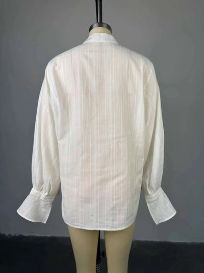 Fashion White Shirts Women Long Sleeve Oversize Blouse 2025 New Spring Summer Basic Tops Cotton Chic Shirt for Women - Mein Shop
