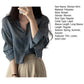 Women Shirt Turn Down Collar Cardigan Shirt Women Solid Color Sun Shirt - Mein Shop