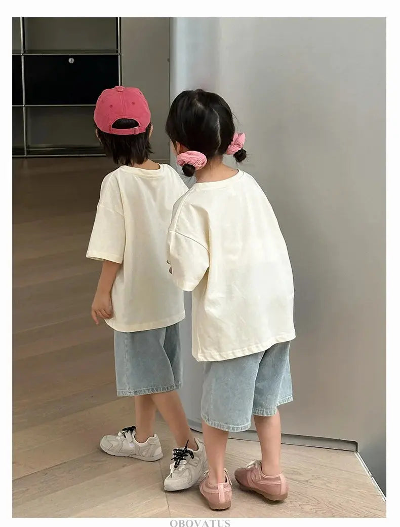 Family Matching Outfit Clothes Set For Summer Vacation Outerwear Beach Tshirt Shorts Clothing Suit Couple Kids Same Costume Wear - Mein Shop