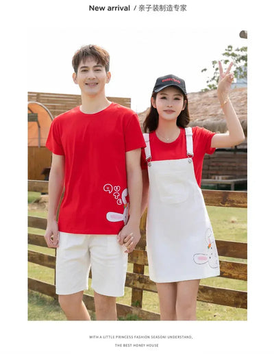 Family Vacation Clothing Resorts Look Parent Child Clothes Mom and Daughter Suspender Dress Two Piece Sets Dad Son Same Outfits Mein Shop