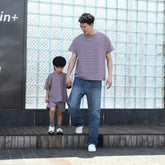 Family Look Clothes Mom and Daughter Same Dress Dad Short Sleeve T Shirts Mother and Son Kids Clothing Children Two Piece Outfit - Mein Shop