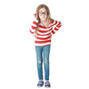Waldo Book Week Fancy Dress Where's Wally Family Matching Parent-Child Costume Red White Stripe Shirt +Hat +Glasses Girls Boys - Mein Shop