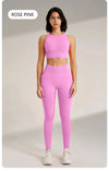 Yoga Clothing Set Women's High Waisted Leggings and Top Two Piece Seamless Fitness Exercise Clothing Fitness Workout Underwear - Mein Shop