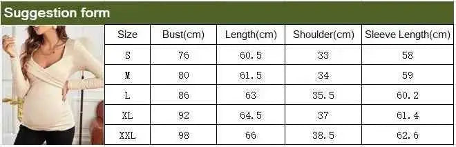 Mode für schwangere Frauen - Kreuzwickel-Longsleeve mit Herz-Ausschnitt, Rippstruktur, T-Shirt für Schwangere, Herbst/Winter