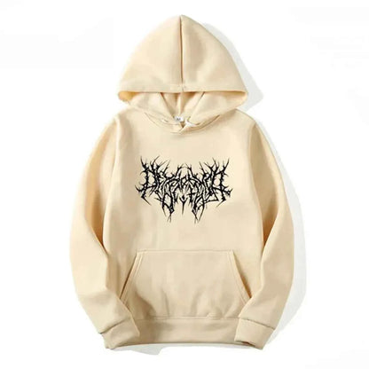 Hoodie Men Graphic Print Hoodies American Retro Personality Streetwear Casual Hooded Sweatshirt Men&