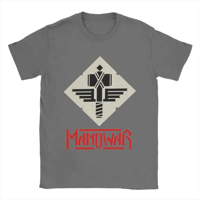 Men's T-Shirt Manowars Casual Pure Cotton Tee Shirt Short Sleeve T Shirts O Neck Tops 4XL 5XL