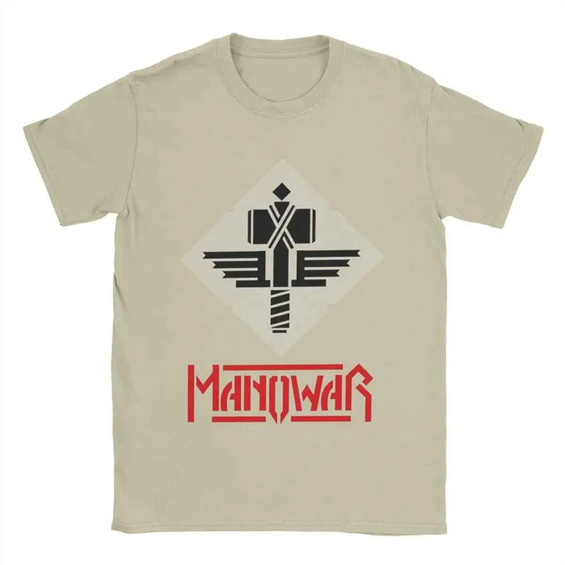 Men's T-Shirt Manowars Casual Pure Cotton Tee Shirt Short Sleeve T Shirts O Neck Tops 4XL 5XL